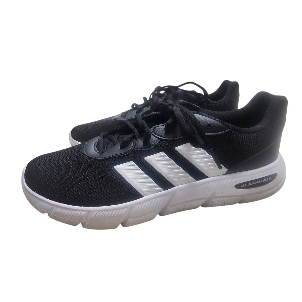 Adidas Men's Cloudfoam Flex Laces Sneakers Black 10.5